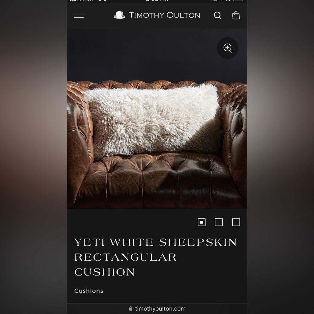 "Yeti White" Sheepskin Sample/Small/ Swatch - Picture 7 of 7